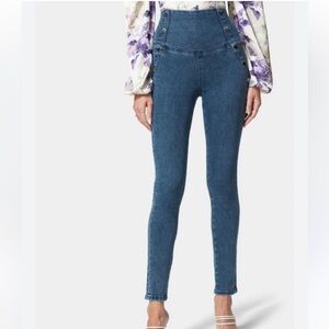 Bebe High Waisted Button Detail Skinny Jeans